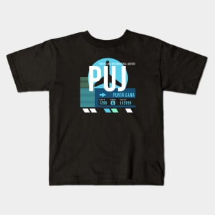 Punta Cana (PUJ) Airport Code Baggage Tag Kids T-Shirt